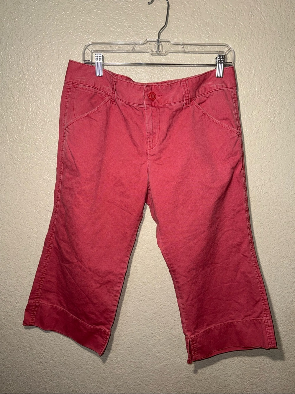 Lucky Brand Pink Capri Pants Size 10 Cropped Casual Cotton
